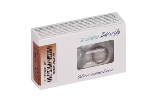 Линзы Офтальмикс Butterfly 1Т Choco контактные R 8.6 (диоптрия -3,0), 2 шт