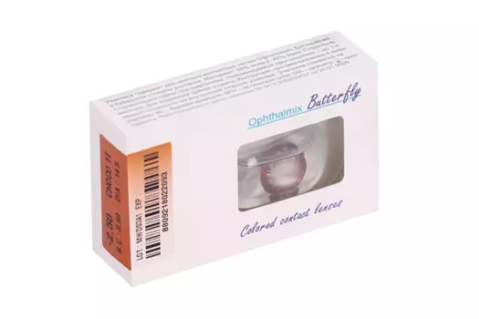 Линзы Офтальмикс Butterfly 1Т Choco контактные R 8.6 (диоптрия -2,5), 2 шт