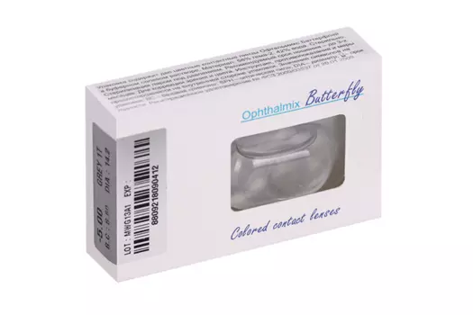 Линзы Офтальмикс Butterfly 1Т Gray/Light Gray контактные R 8.6 (диоптрия -5,0), 2 шт