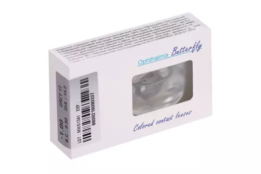 Линзы Офтальмикс Butterfly 1Т Gray/Light Gray контактные R 8.6 (диоптрия -1,0), 2 шт