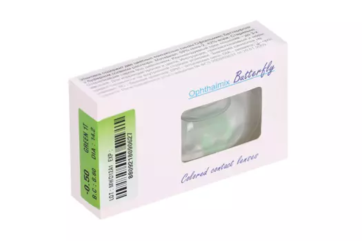 Линзы Офтальмикс Butterfly 1Т Green контактные R 8.6 (диоптрия -0,5), 2 шт