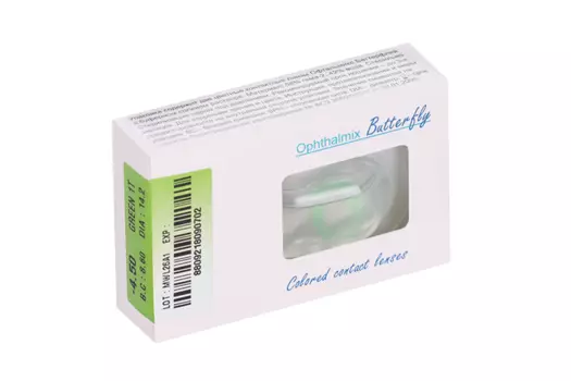 Линзы Офтальмикс Butterfly 1Т Green контактные R 8.6 (диоптрия -4,5), 2 шт