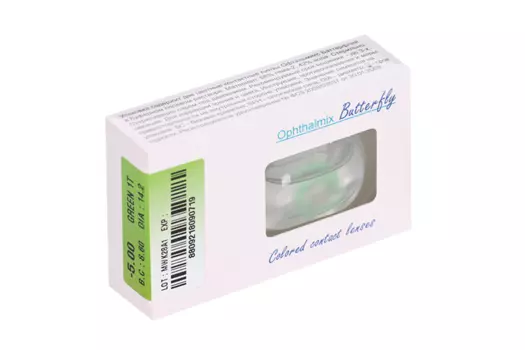 Линзы Офтальмикс Butterfly 1Т Green контактные R 8.6 (диоптрия -5,0), 2 шт