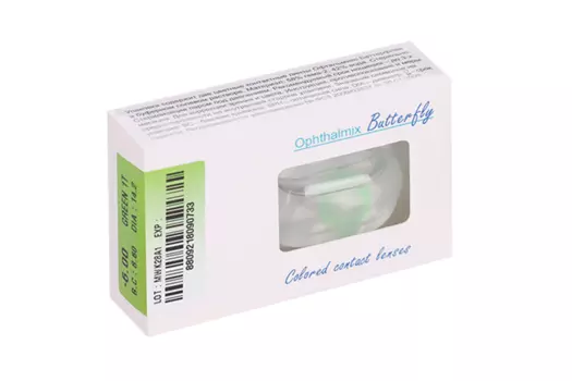 Линзы Офтальмикс Butterfly 1Т Green контактные R 8.6 (диоптрия -6,0), 2 шт