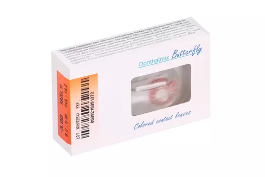 Линзы Офтальмикс Butterfly 1Т Hazel контактные R 8.6 (диоптрия -3,0), 2 шт