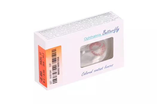 Линзы Офтальмикс Butterfly 1Т Hazel контактные R 8.6 (диоптрия -2,0), 2 шт