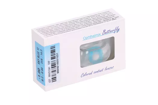 Линзы Офтальмикс Butterfly 1Т Sky/Sky Blue контактные R 8.6 (диоптрия -1,0), 2 шт