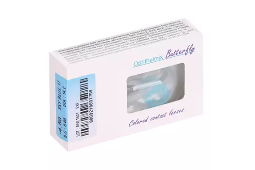 Линзы Офтальмикс Butterfly 1Т Sky/Sky Blue контактные R 8.6 (диоптрия -4,5), 2 шт