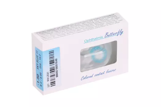 Линзы Офтальмикс Butterfly 1Т Sky/Sky Blue контактные R 8.6 (диоптрия -1,5), 2 шт