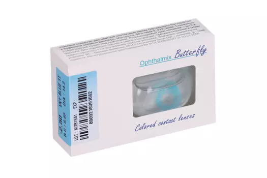 Линзы Офтальмикс Butterfly 1Т Sky/Sky Blue контактные R 8.6 (диоптрия -2,5), 2 шт