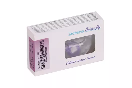 Линзы Офтальмикс Butterfly 1Т Violet контактные R 8.6 (диоптрия -0,5), 2 шт
