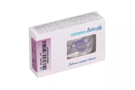 Линзы Офтальмикс Butterfly 1Т Violet контактные R 8.6 (диоптрия -1,5), 2 шт