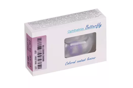 Линзы Офтальмикс Butterfly 1Т Violet контактные R 8.6 (диоптрия -5,0), 2 шт