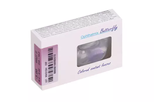 Линзы Офтальмикс Butterfly 1Т Violet контактные R 8.6 (диоптрия -3,0), 2 шт