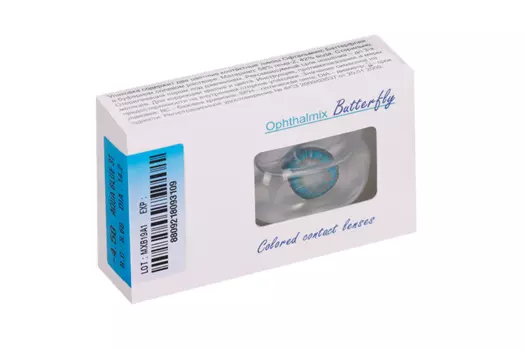 Линзы Офтальмикс Butterfly 3Т Aqua/Aqua Blue контактные R 8.6 (диоптрия -4,5), 2 шт