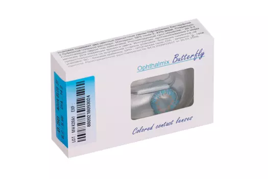 Линзы Офтальмикс Butterfly 3Т Aqua/Aqua Blue контактные R 8.6 (диоптрия -0,5), 2 шт