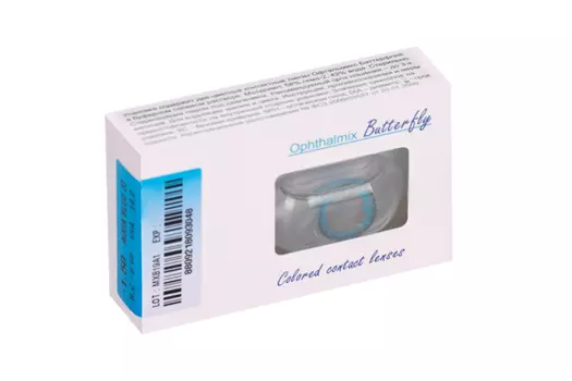 Линзы Офтальмикс Butterfly 3Т Aqua/Aqua Blue контактные R 8.6 (диоптрия -1,5), 2 шт
