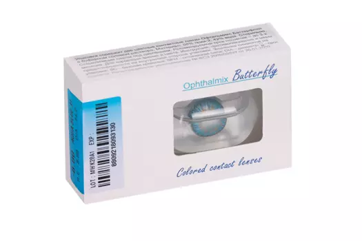 Линзы Офтальмикс Butterfly 3Т Aqua/Aqua Blue контактные R 8.6 (диоптрия -6,0), 2 шт