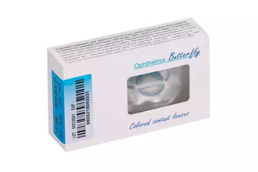 Линзы Офтальмикс Butterfly 3Т Aqua/Aqua Blue контактные R 8.6 (диоптрия -1,0), 2 шт