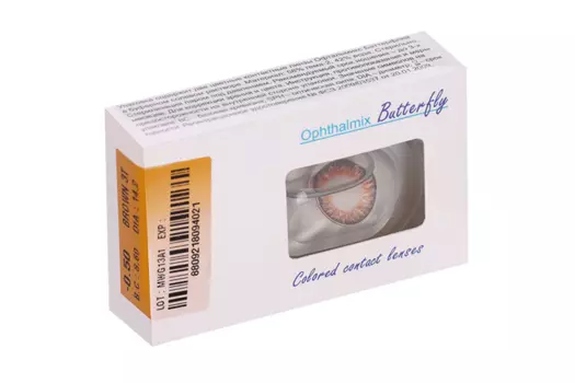 Линзы Офтальмикс Butterfly 3Т Brown контактные R 8.6 (диоптрия -0,5), 2 шт