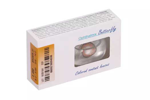 Линзы Офтальмикс Butterfly 3Т Brown контактные R 8.6 (диоптрия -1,0), 2 шт