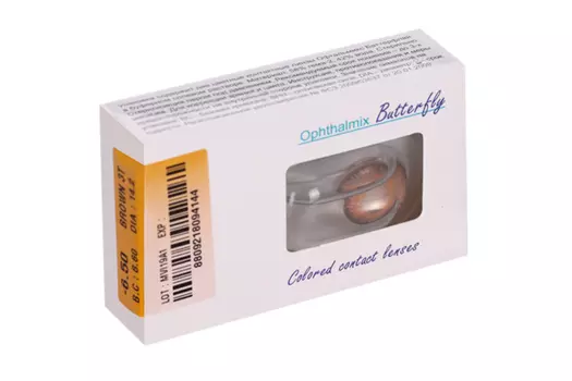 Линзы Офтальмикс Butterfly 3Т Brown контактные R 8.6 (диоптрия -6,5), 2 шт