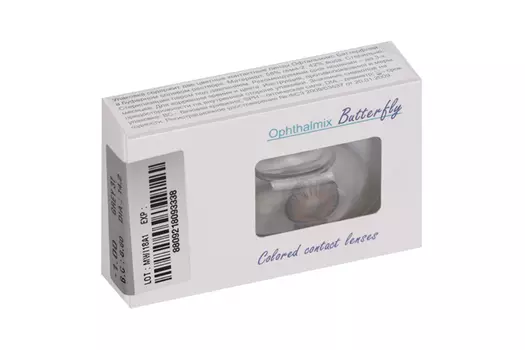 Линзы Офтальмикс Butterfly 3Т Gray/Light Gray контактные R 8.6 (диоптрия -1,0), 2 шт