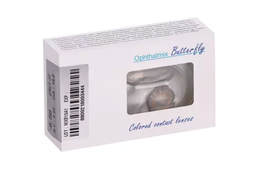Линзы Офтальмикс Butterfly 3Т Gray/Light Gray контактные R 8.6 (диоптрия -6,5), 2 шт