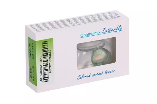 Линзы Офтальмикс Butterfly 3Т Green контактные R 8.6 (диоптрия -3,5), 2 шт