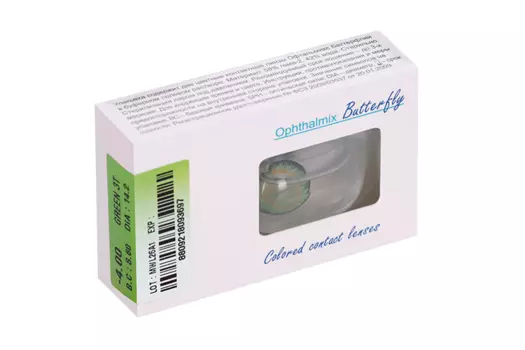 Линзы Офтальмикс Butterfly 3Т Green контактные R 8.6 (диоптрия -4,0), 2 шт