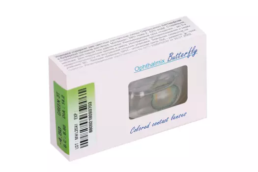 Линзы Офтальмикс Butterfly 3Т Green контактные R 8.6 (диоптрия -4,5), 2 шт