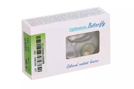 Линзы Офтальмикс Butterfly 3Т Green контактные R 8.6 (диоптрия -8,0), 2 шт