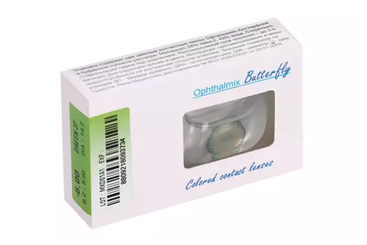 Линзы Офтальмикс Butterfly 3Т Green контактные R 8.6 (диоптрия -6,0), 2 шт