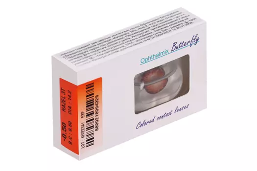 Линзы Офтальмикс Butterfly 3Т Hazel контактные R 8.6 (диоптрия -0,5), 2 шт