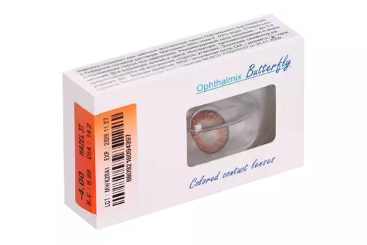 Линзы Офтальмикс Butterfly 3Т Hazel контактные R 8.6 (диоптрия -4,0), 2 шт