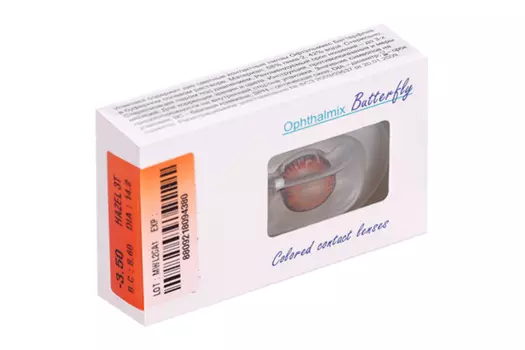 Линзы Офтальмикс Butterfly 3Т Hazel контактные R 8.6 (диоптрия -3,5), 2 шт
