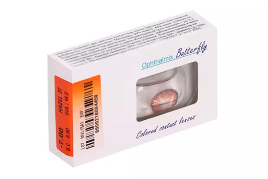 Линзы Офтальмикс Butterfly 3Т Hazel контактные R 8.6 (диоптрия -7,0), 2 шт