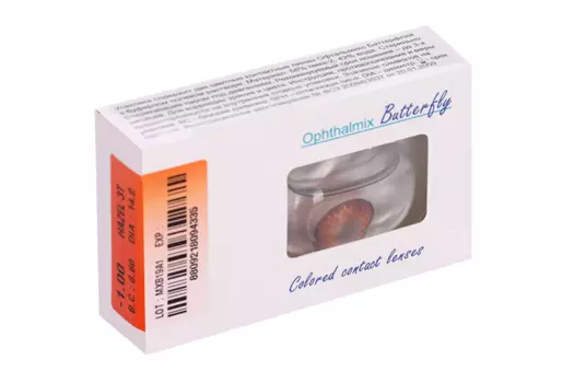 Линзы Офтальмикс Butterfly 3Т Hazel контактные R 8.6 (диоптрия -1,0), 2 шт