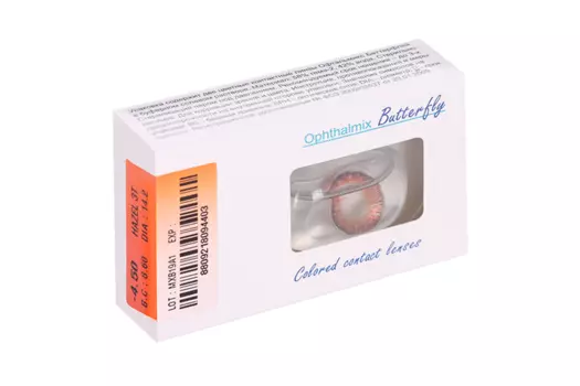 Линзы Офтальмикс Butterfly 3Т Hazel контактные R 8.6 (диоптрия -4,5), 2 шт