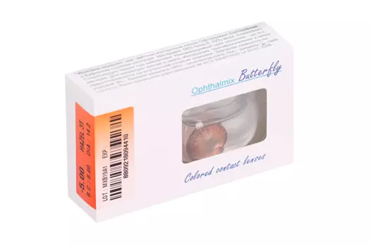 Линзы Офтальмикс Butterfly 3Т Hazel контактные R 8.6 (диоптрия -5,0), 2 шт