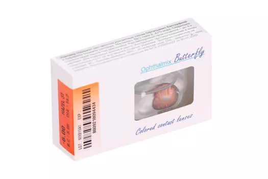 Линзы Офтальмикс Butterfly 3Т Hazel контактные R 8.6 (диоптрия -6,0), 2 шт