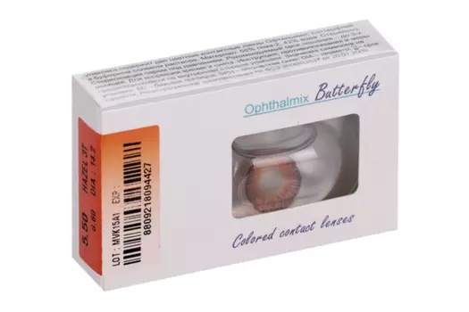 Линзы Офтальмикс Butterfly 3Т Hazel контактные R 8.6 (диоптрия -5,5), 2 шт