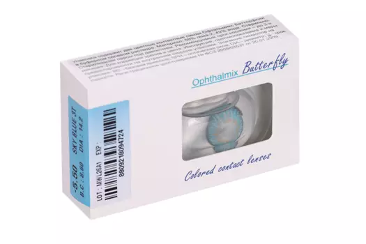 Линзы Офтальмикс Butterfly 3Т Sky/Sky Blue контактные R 8.6 (диоптрия -5,5), 2 шт