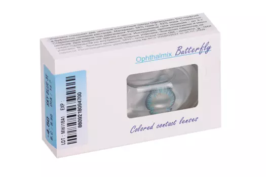 Линзы Офтальмикс Butterfly 3Т Sky/Sky Blue контактные R 8.6 (диоптрия -4,5), 2 шт