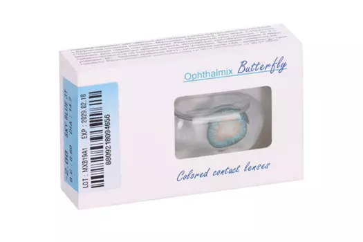 Линзы Офтальмикс Butterfly 3Т Sky/Sky Blue контактные R 8.6 (диоптрия -2,0), 2 шт