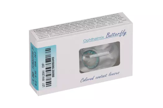 Линзы Офтальмикс Butterfly 3Т Turquoise контактные R 8.6 (диоптрия -1,5), 2 шт