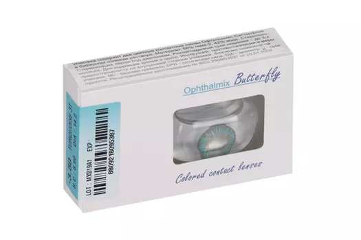 Линзы Офтальмикс Butterfly 3Т Turquoise контактные R 8.6 (диоптрия -3,5), 2 шт