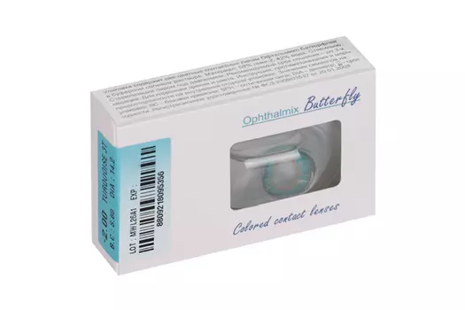 Линзы Офтальмикс Butterfly 3Т Turquoise контактные R 8.6 (диоптрия -2,0), 2 шт