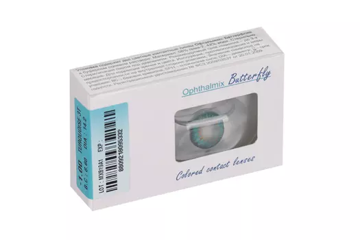 Линзы Офтальмикс Butterfly 3Т Turquoise контактные R 8.6 (диоптрия -1,0), 2 шт