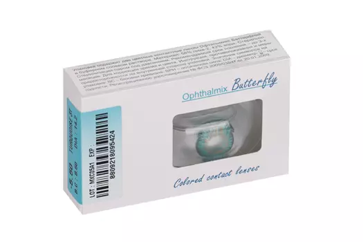 Линзы Офтальмикс Butterfly 3Т Turquoise контактные R 8.6 (диоптрия -5,5), 2 шт